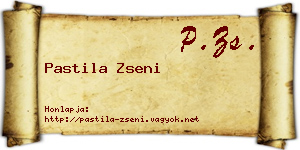 Pastila Zseni névjegykártya